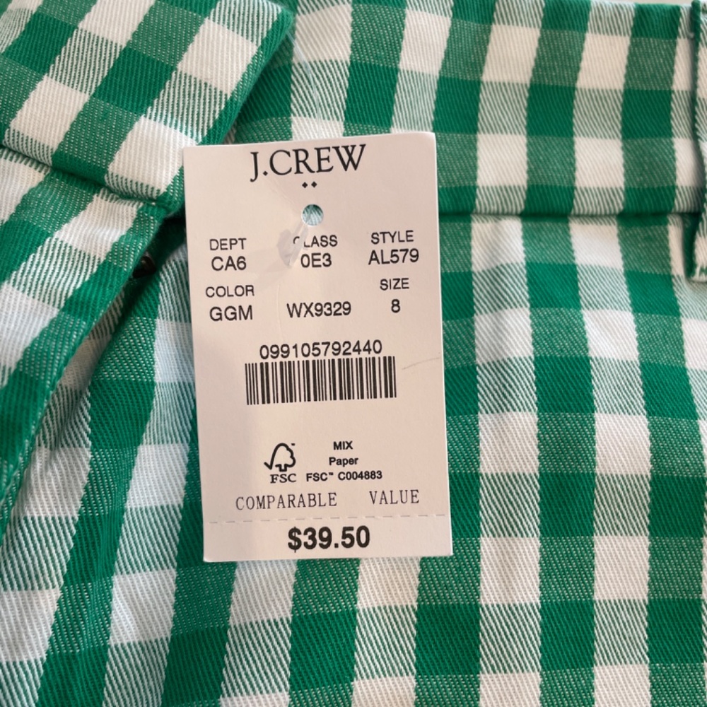 J. Crew shorts green gingham shorts - Picture 2 of 2